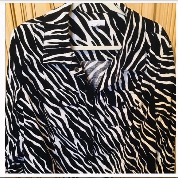 Zebra print super fun jacket size 1X - Picture 3 of 7
